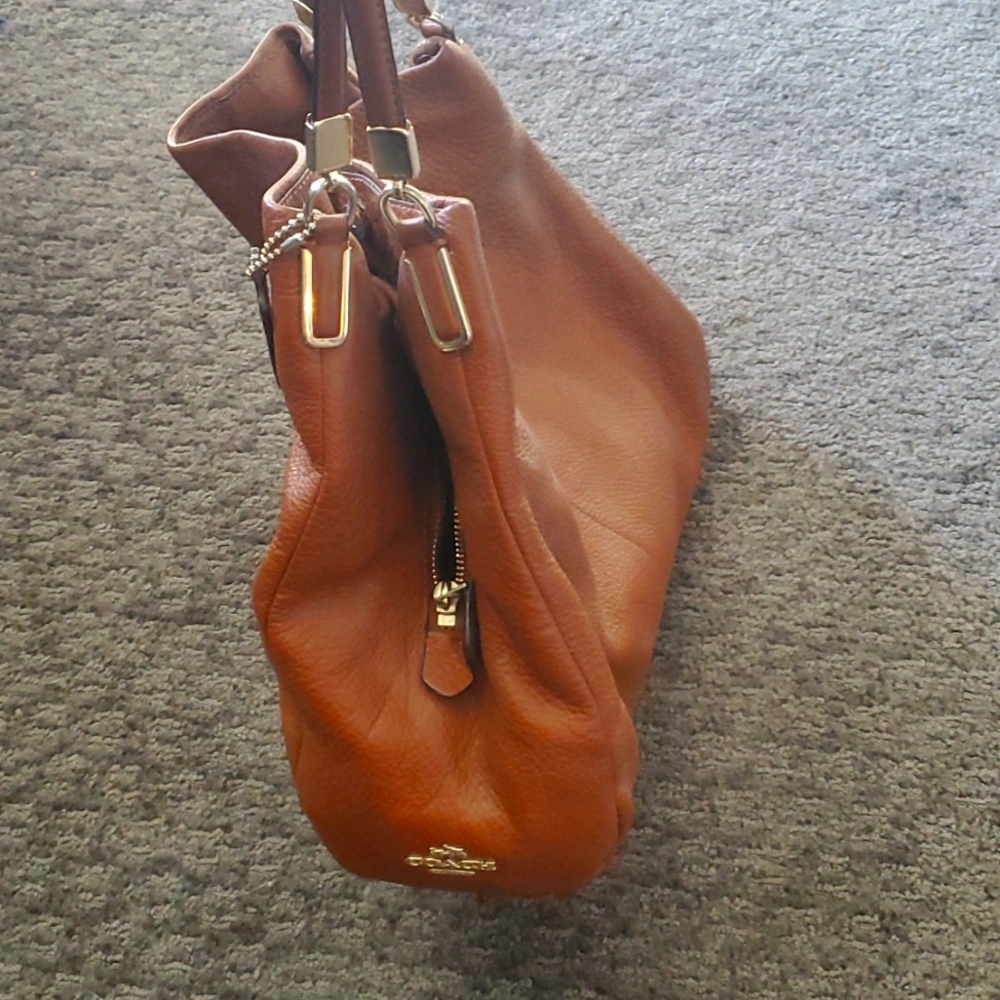 Coach pebbled saddle leather